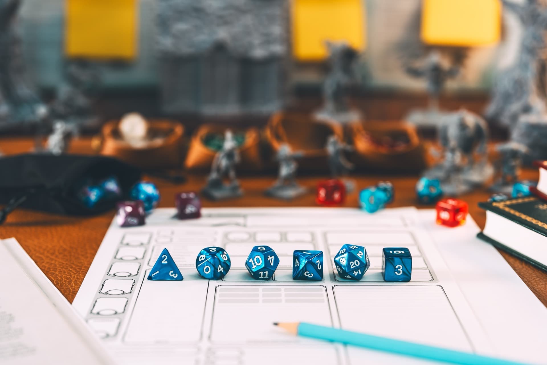 Tabletop game dice and components