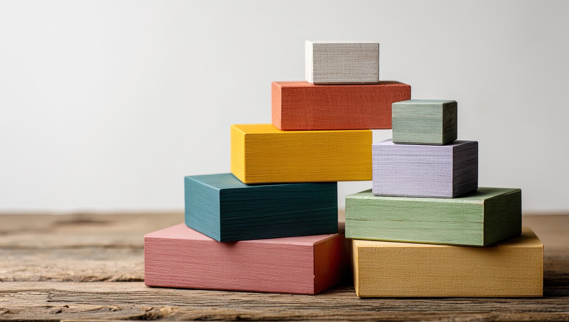 Colorful wooden toy blocks